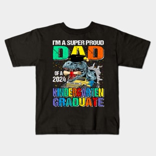 I'm A Super Proud Dad Of A 2024 Kindergarten Graduate Dinosaur Monster Truck Kids T-Shirt